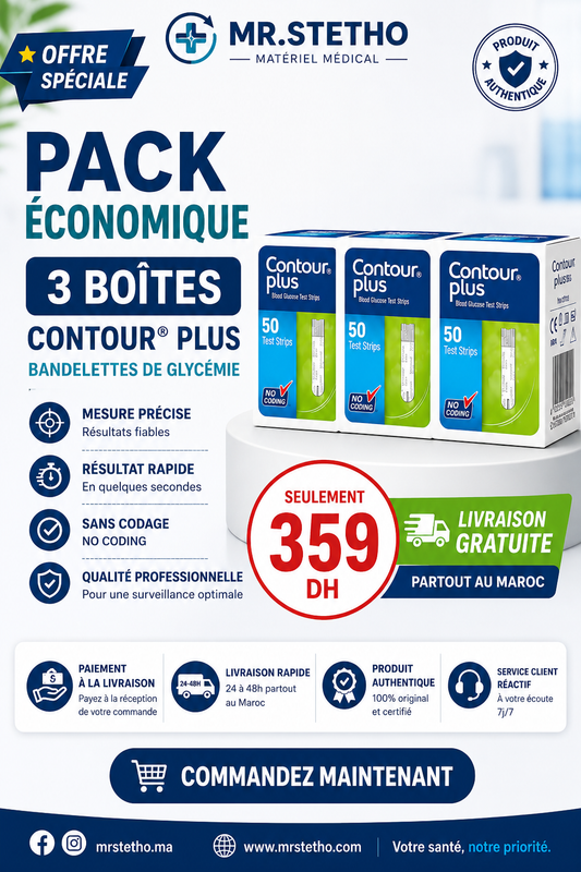 Pack Économique – 3 Boîtes Contour® Plus (150 Bandelettes)
