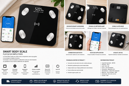 Balance Connectée Bluetooth – Smart Body Scale