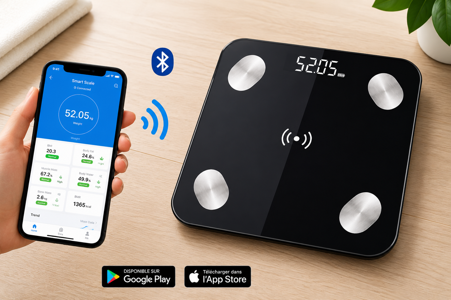 Balance Connectée Bluetooth – Smart Body Scale