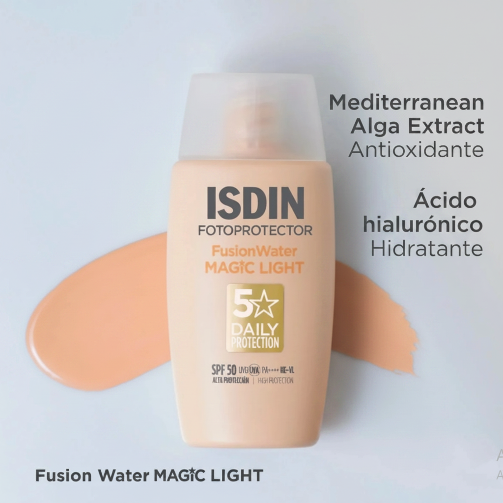 ISDIN – Fotoprotector Fusion Water Magic Color Solaire Teinte Light SPF50 – 50ml