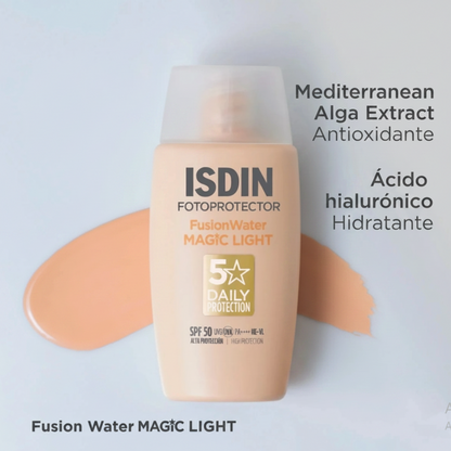 ISDIN – Fotoprotector Fusion Water Magic Color Solaire Teinte Light SPF50 – 50ml