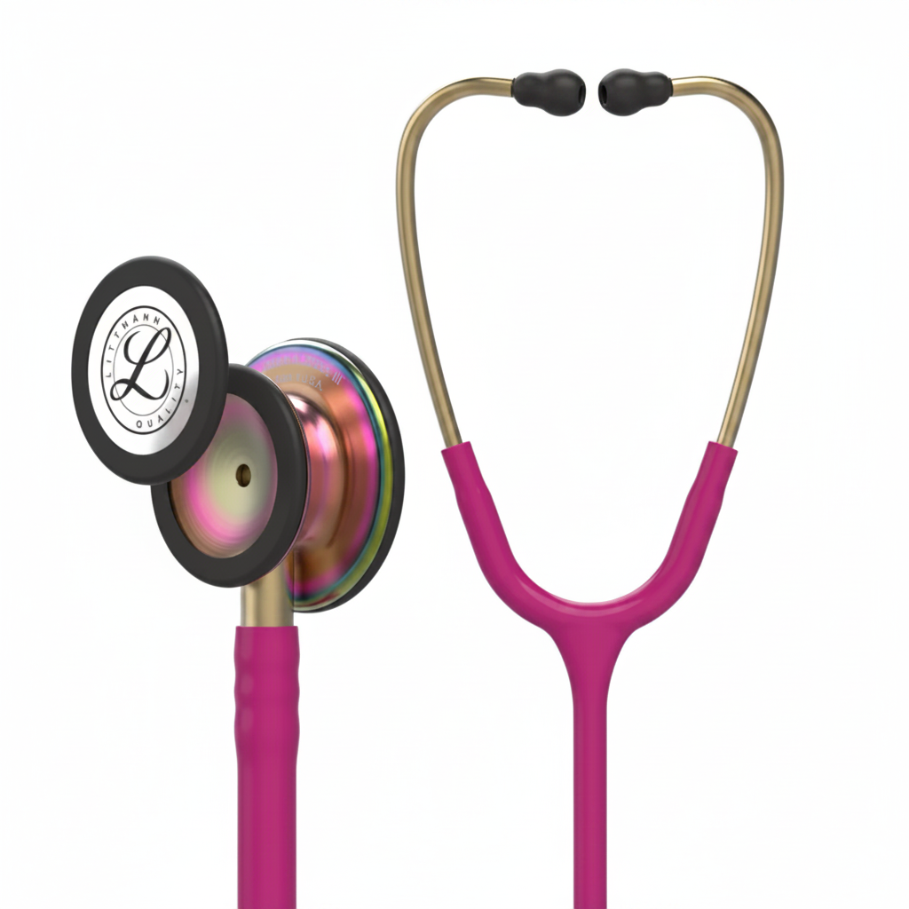 Stéthoscope de surveillance Littmann® Classic III™, tubulure framboise, Rainbow Edition, 69 cm, 5806