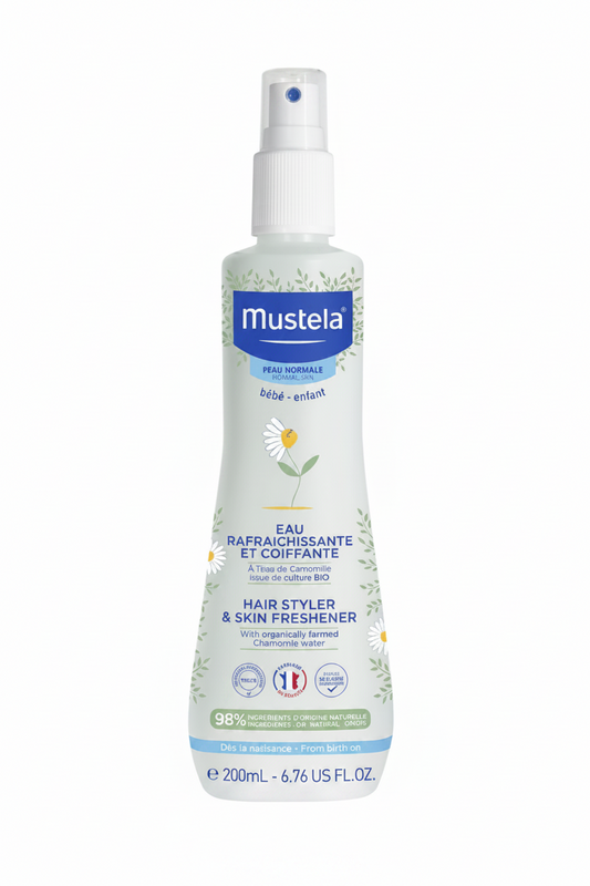 Mustela Eau Rafraichissante et Coiffante Bébé à l'eau de Camomille Bio 200ml